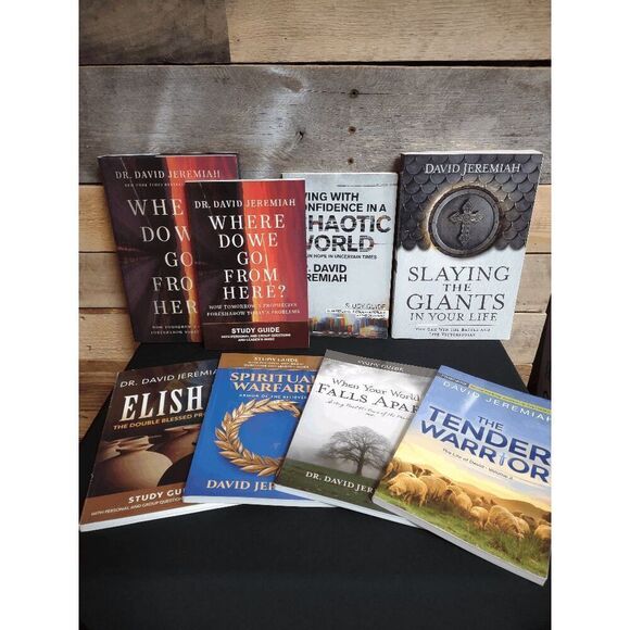 Lot of 8 David Jeremiah Bks/Study Guide - Spiritual Warfare, Elisha, and More - Picture 1 of 3